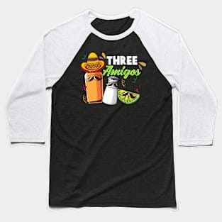 Three Amigos Tequila Lime Salt Baseball T-Shirt